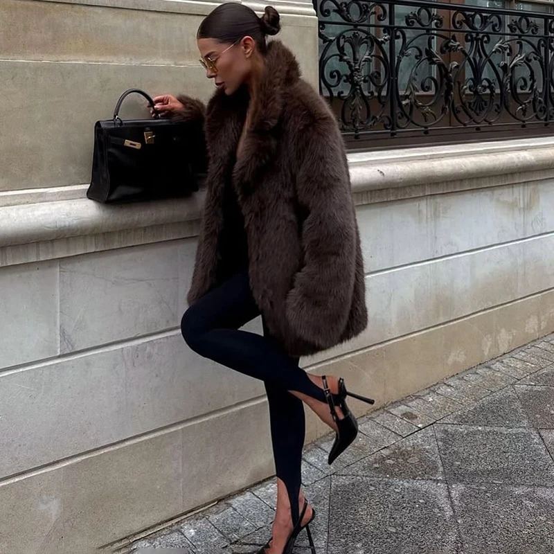 Tornova النساء الشتاء 2025 جودة عالية الفاخرة فو الفراء معطف رشاقته معطف دافئ ملابس خارجية الساخن الفتيات الصلبة طويلة الثعلب الفراء سترة