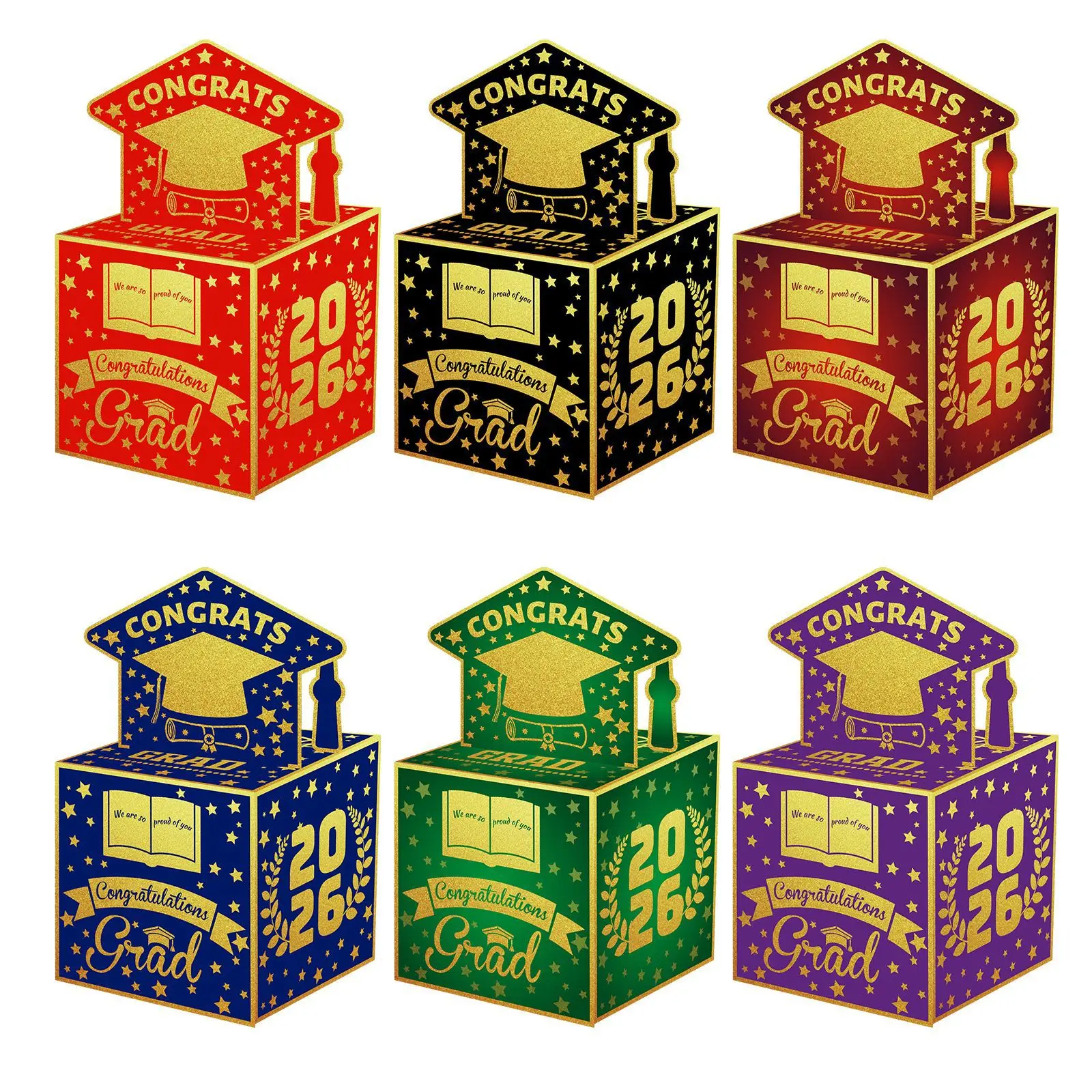 

Graduation Surprise Money Box, Multi-Color Congrats Grad Gift Box for Grad Party Decor