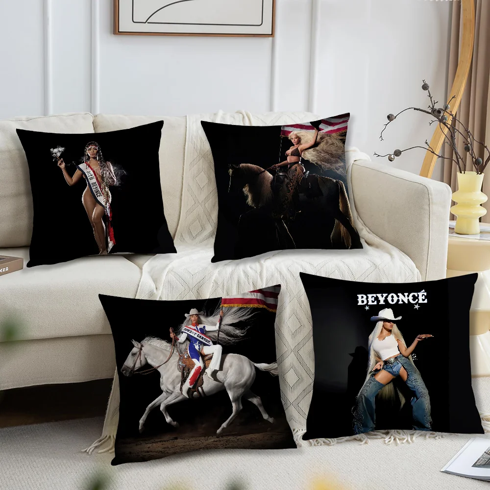 Singer B-Beyonce Cowboy Carter Pillow Case Living Room Sofa Cushion Cover Suitable For Home Bedroom Room Decoration