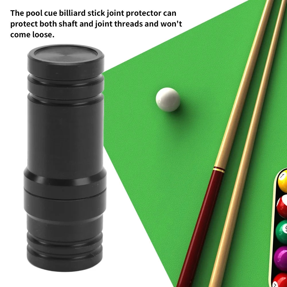 2pcs Plastic Billiard Cue Joint Protectors 3/8x10 Thread Black Cue Stick Joint Protectors Thread Teeth for 3/8x10 Thread