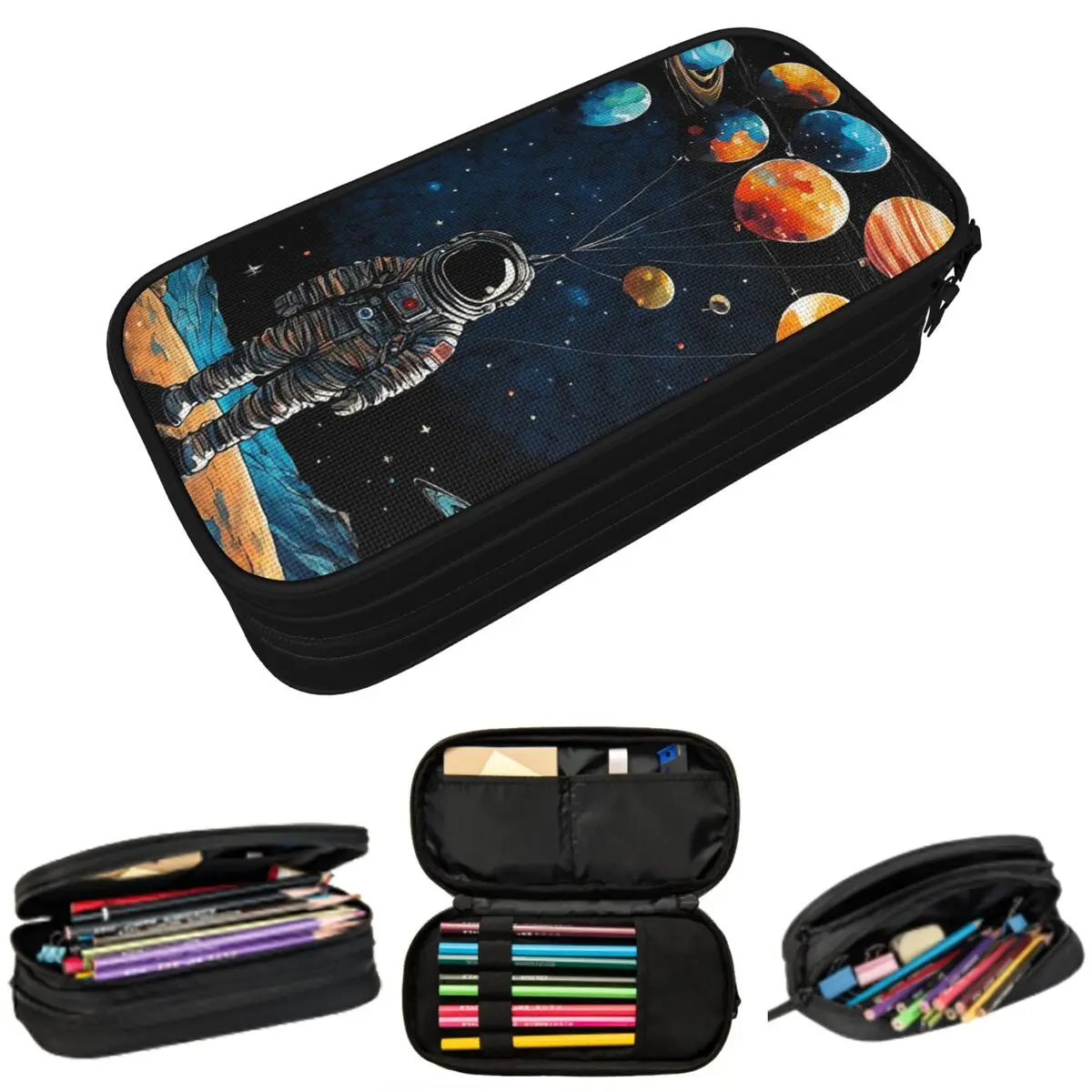 

Пенал на тему космонавтов для мальчиков и девочек, школьный пенал, сумка для канцелярских принадлежностей, сумка-держатель для ручек