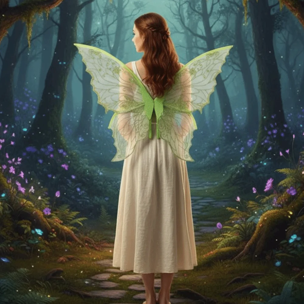 أجنحة الفراشة الملونة الجنية تألق الأورجانزا أشرطة الكتف المرنة أجنحة تأثيري التدرج شير اليدوية فستان أجنحة