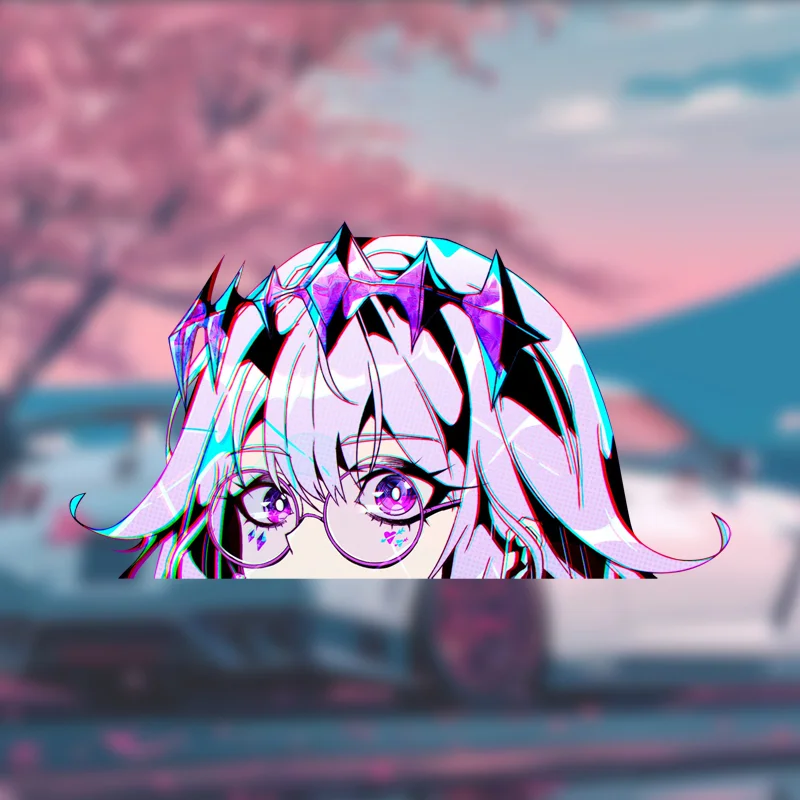 EARLFAMILY Koseki Bijou Fanart Car Sticker Hololive Waifu Hot Decal JDM Streetwear Punk Girl Graffiti Cartoon Peek Stickers view 2