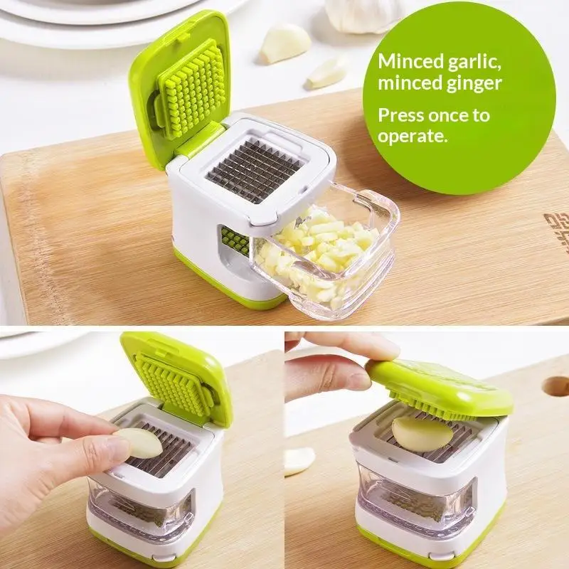 2in1 Mini Garlic Press Chopper Manual Garlic Mincer Slicers Grater With Storage Box Kitchen Fruit Vegetable Toolsols