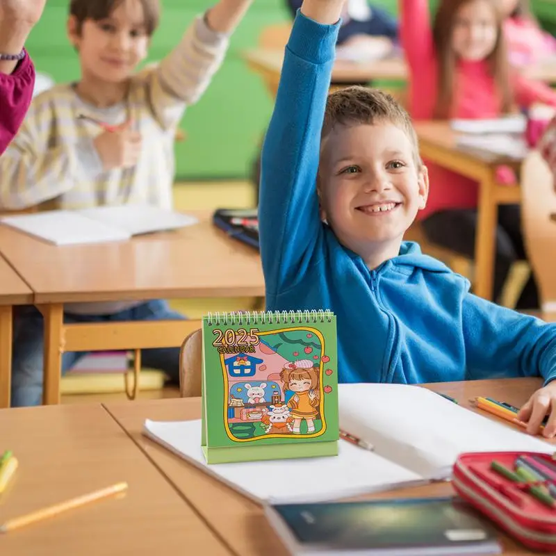 2025 ปฏิทินตั้งโต๊ะขนาดเล็กน่ารัก Daily Planner ปฏิทินหนังสือ 2025 รายวันตารางรายเดือน Table Planner น่ารักการ์ตูน