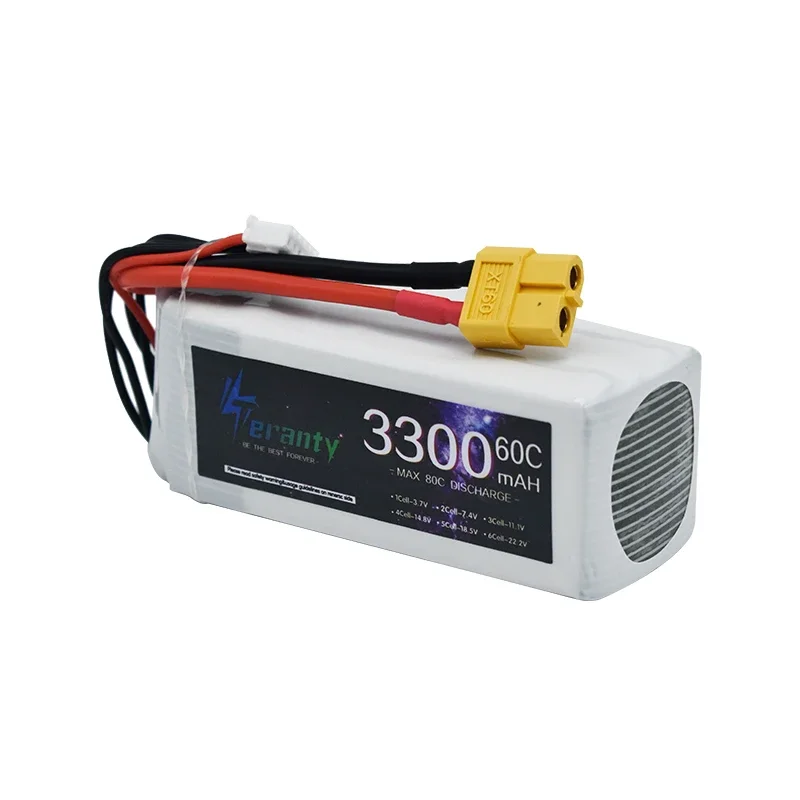 4S 14.8V 3300mAh 60C Lipo Battery with Dual XT30 & XT60 Connector for RC Car, FPV Drone, Truck, Airplane Soft Case - Image 4