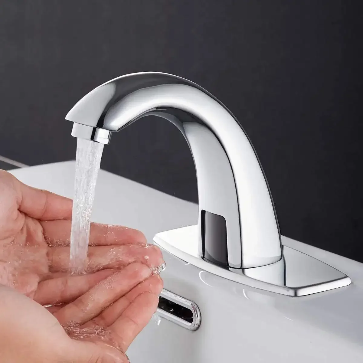 

Bathroom Automatic Infrared Sink Touchless Sensor Faucets Touch Free water saving Inductive Electric Cold Water Tap mixer