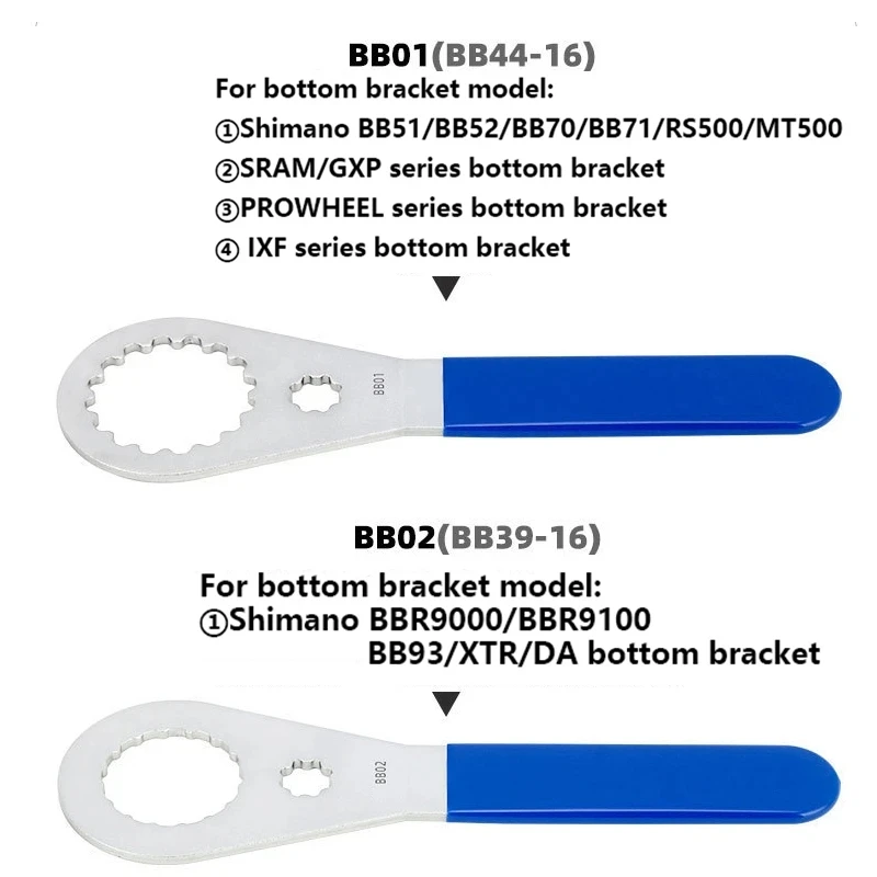 MTB Road Bike Bottom Brackets Wrench Removal Installation Tool BB DUB Spanner 39/40.5/44/46/50mm 16/24 Tooth Bicycle Repair Tool