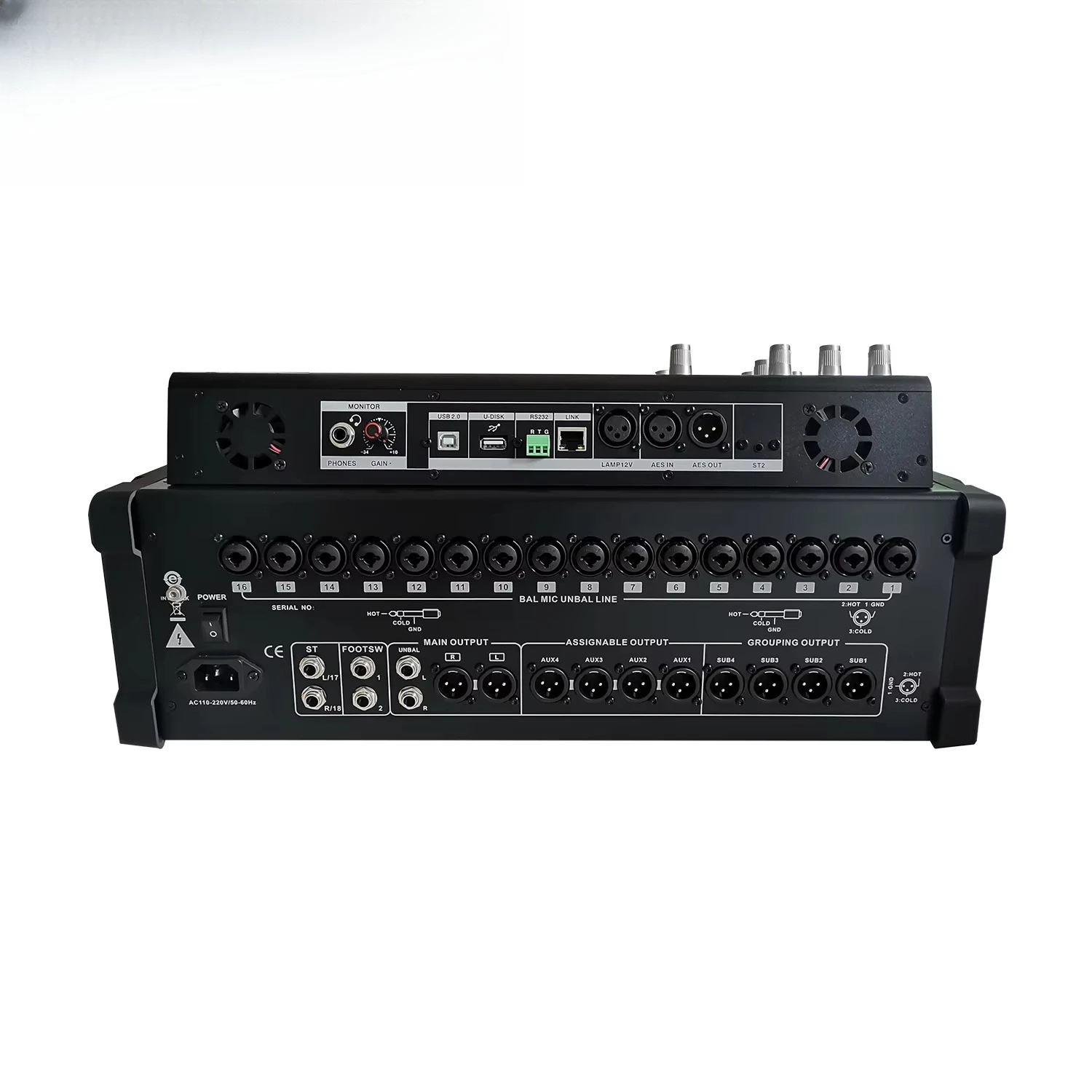 جهاز مزج الصوت الرقمي الاحترافي مع بطاقة صوت مدمجة وشاشة كبيرة للبث المباشر DJ وتسجيل الأداء #4