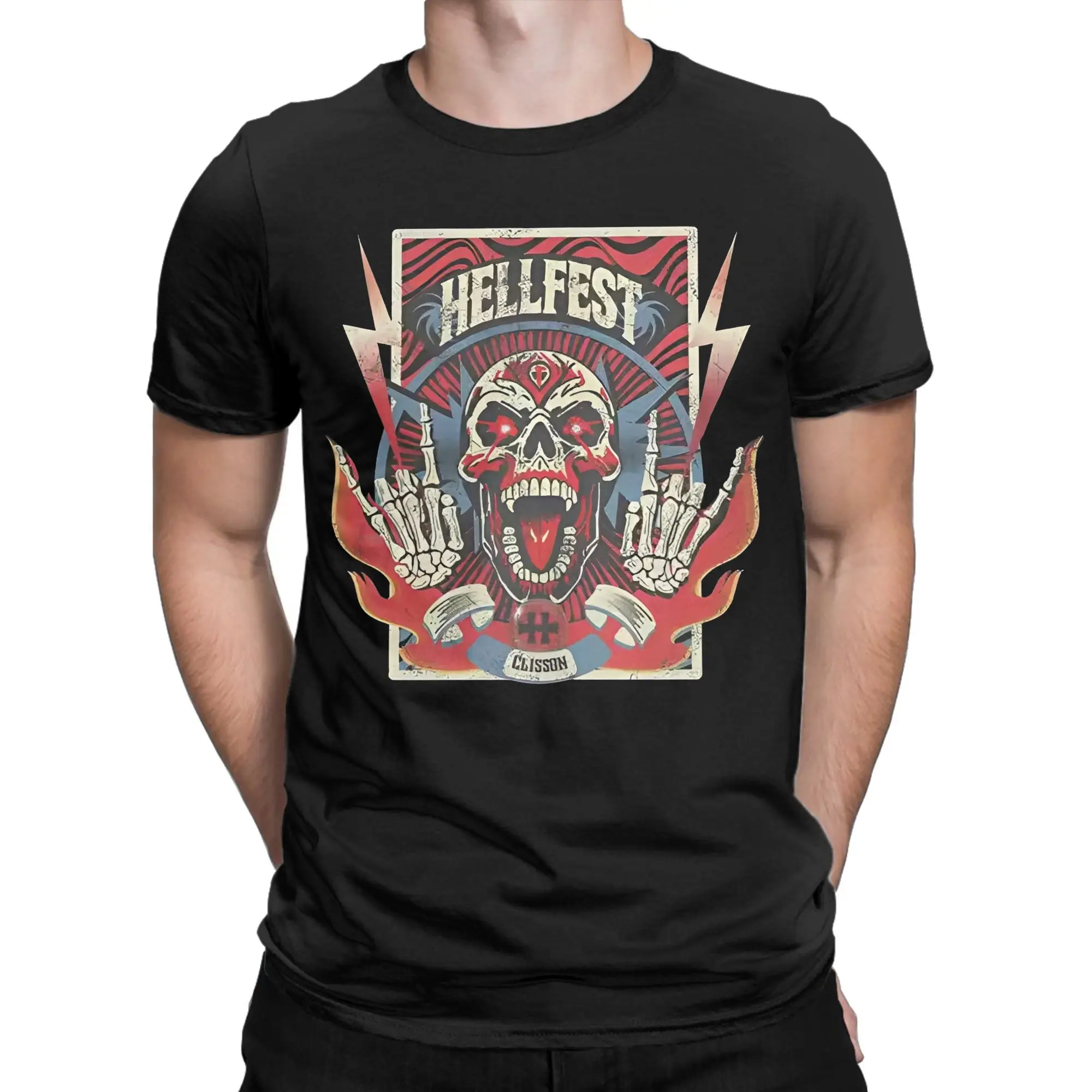 Hellfest เพลง 2025 เสื้อยืด Hippie T เสื้อแขนสั้น Aesthetic TShirt ฤดูร้อน Cotton Crewneck OVERSIZE Tees