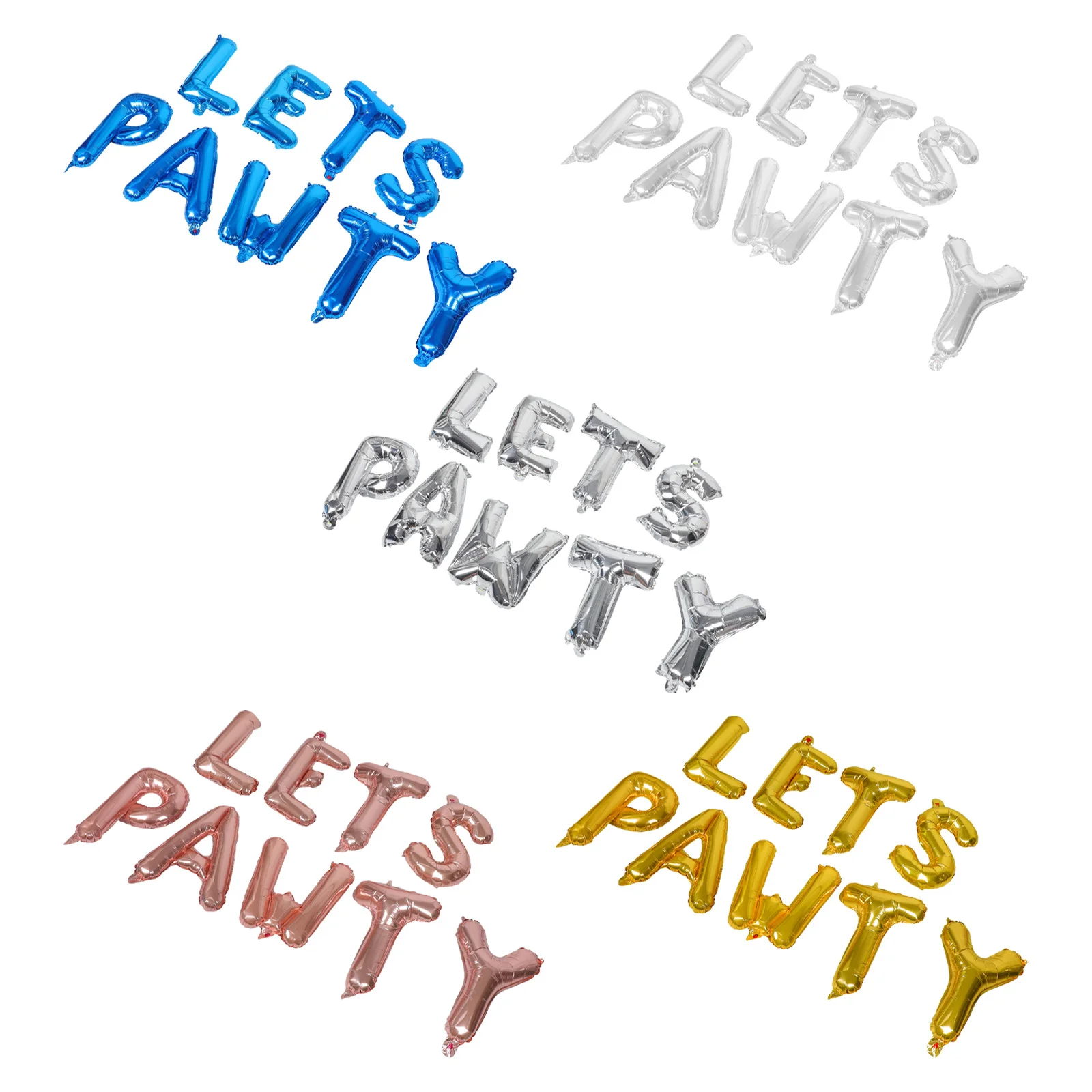 

5Sets Pet Birthday Supplies Lets Pawty Letter Foil Balloons Dog Cat Puppy Theme Party Decorations Balloon Set Lets Balloons