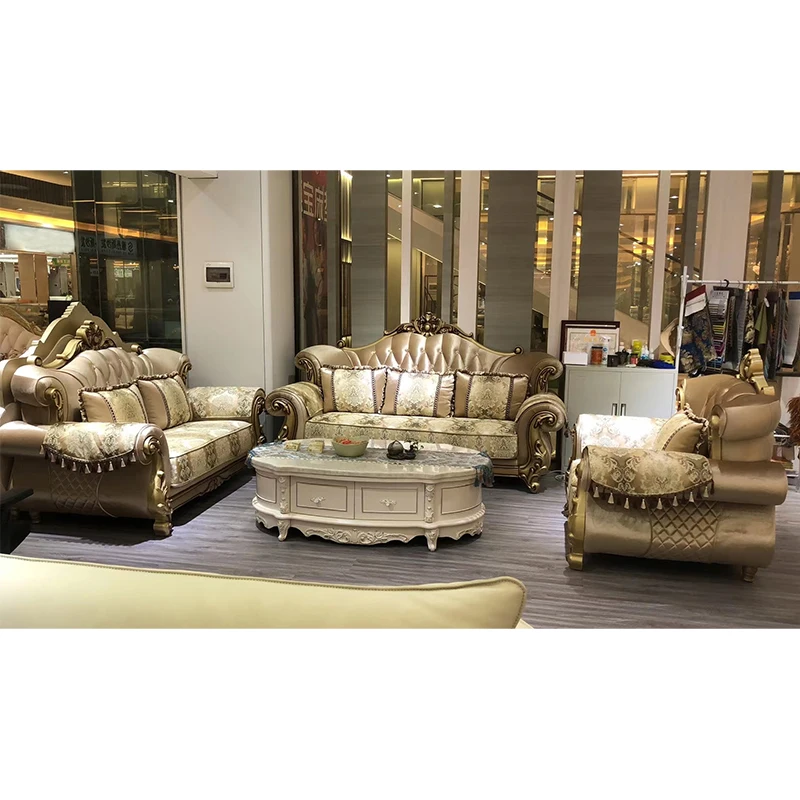 Modular Sofa Set Furniture Villa Home Living Room 3 2 1 Seater Royal Luxury Sectional Fabric Sofa