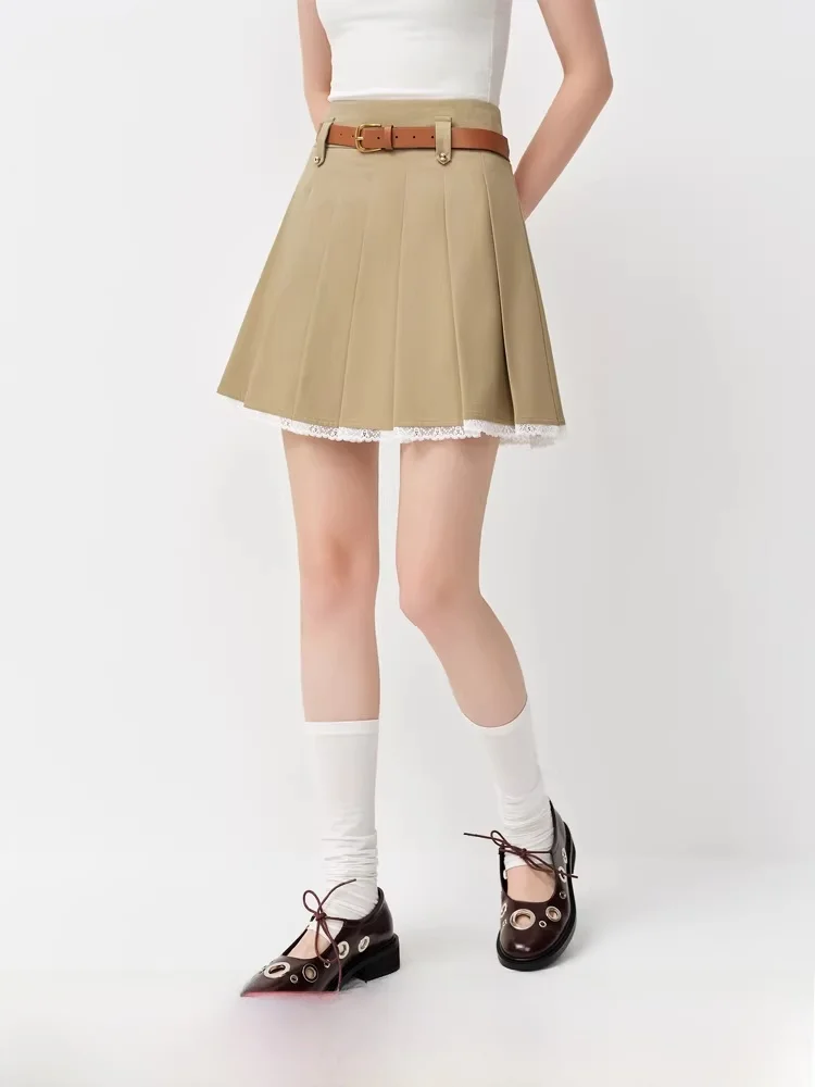 

Новая женская короткая юбка А-силуэта с высокой талией, оборками и пэчворком из хлопковой марли, лето 2026