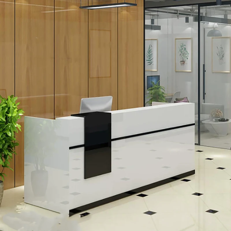 

Beauty Modern Reception Desk Display Luxury Office Counter Stand Reception Desk Lobby Rack Empfangstheke Commercial Furniture