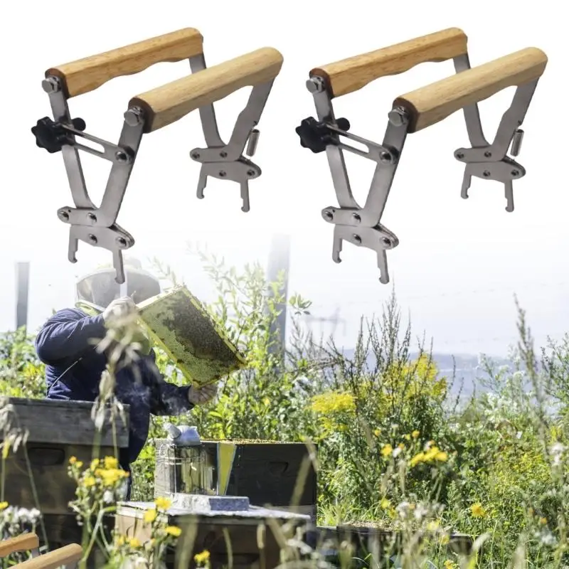 

Ergonomic Beekeeping Frame Pliers With Wooden Grip And Corrosion Resistant Clamps For Honeycomb Professional Apiary Use 87HA