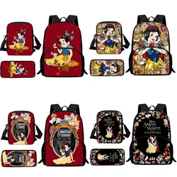 Cute Cartoon Snow White Mochilas para crianças, mochilas escolares, bolsa de ombro, estojo de lápis, pupilo, grande capacidade, melhor presente para meninos e meninas