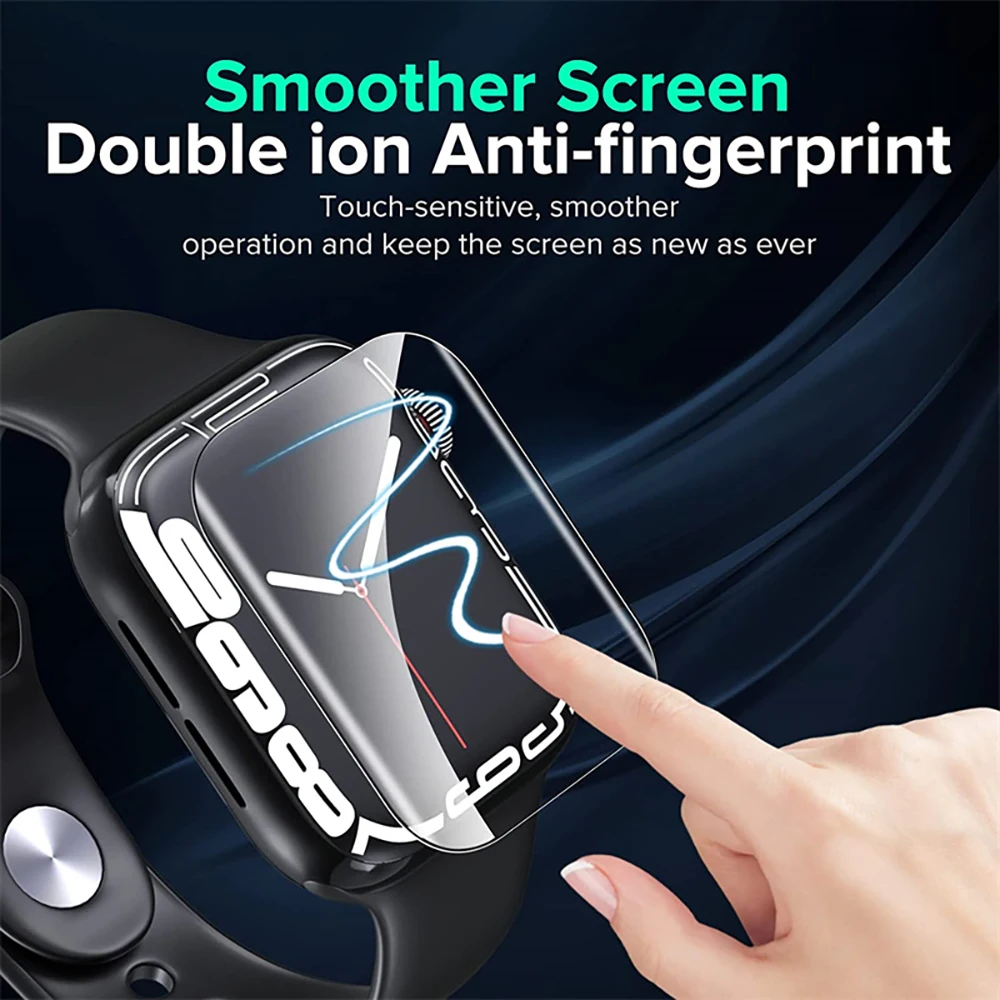ป้องกันหน้าจอใสป้องกันฟิล์มสําหรับ Apple Watch 9 8 7 6 SE 5 4 45 มม.41 มม.40 มม.44 มม.ไม่ใช่แก้วสําหรับ iWatch 8 Ultra 49 มม.