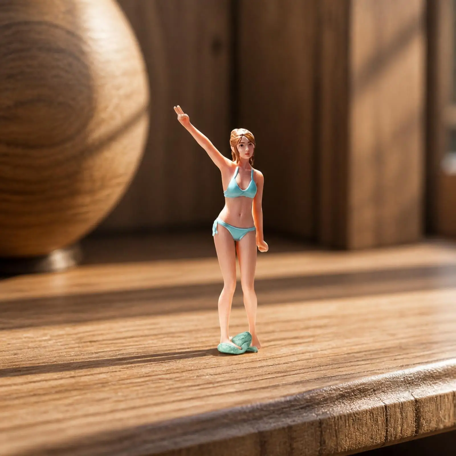 Detailed Resin Figurine Female Swimsuit Doll 2 6 Cm Tall for Miniature Scene Builder Collection