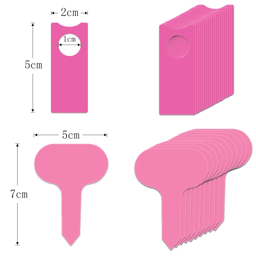 Etiquetas de plástico resistentes al agua para plantas, marcadores de árboles frutales, estacas colgantes para vivero de flores, tipo T, 25-100