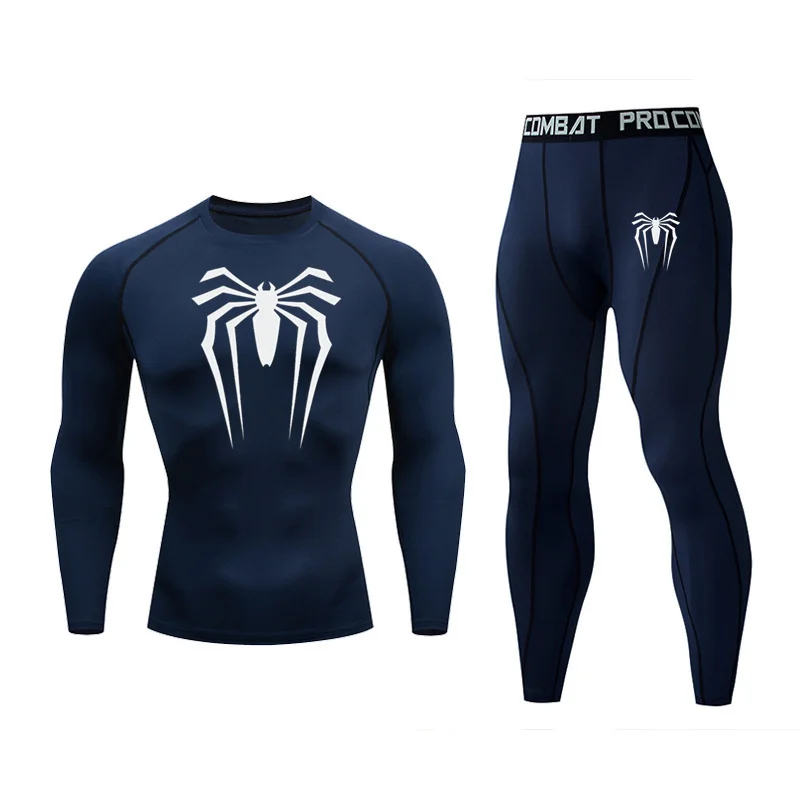 2023 heren thermisch onder goed pak mma rash guard pak fitness sport legging pak effen kleur heren comress ion kleding pak heren