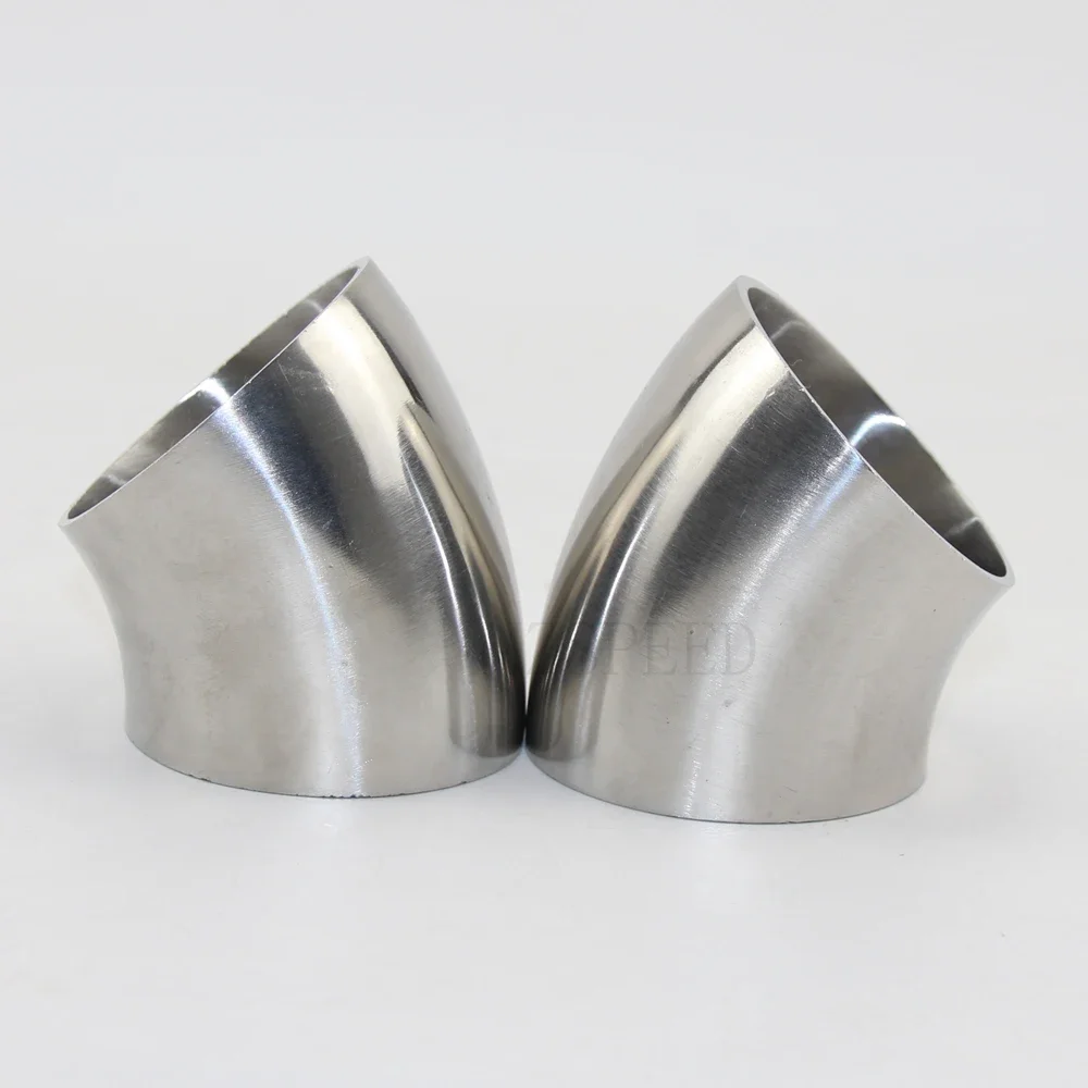 Sanitary Butt Weld Elbow  51 mm 57 mm 63 mm 76 mm OD 304 stainless steel welded 45 degree elbow polished