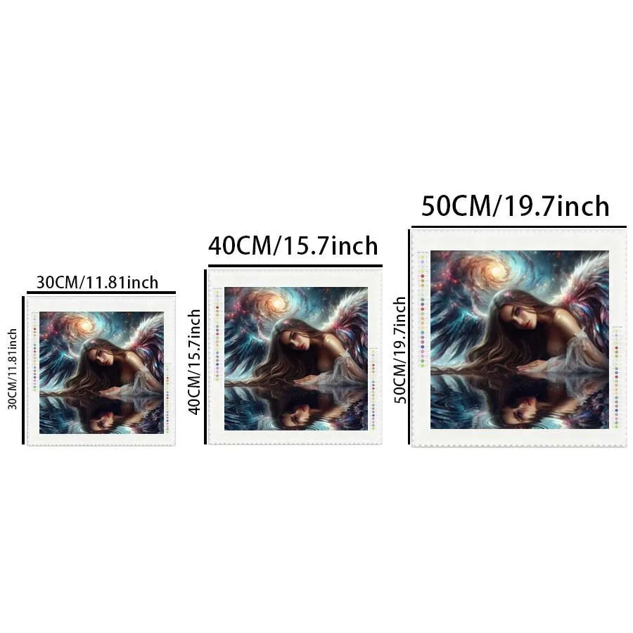 1 piece of 5D DIY flocking cloth, special drill, diamond painting kit, angel, universe, pattern mosaic, diamond art