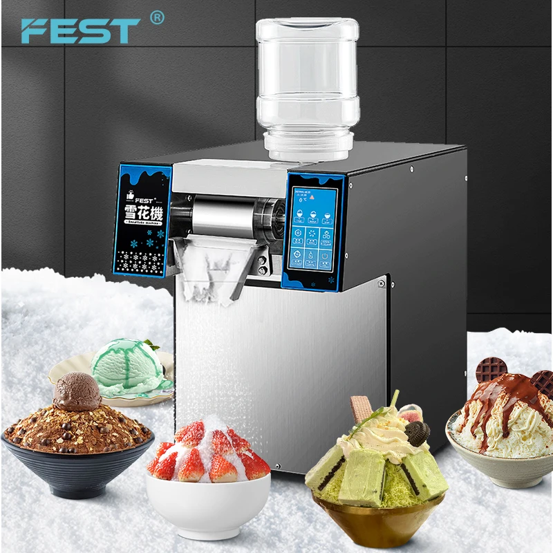 Snow Flake Ice Shaver Machine Automatic Korean Machine Snow Bingsu Ice Crusher Electric High Effective Water Based Snow Machine