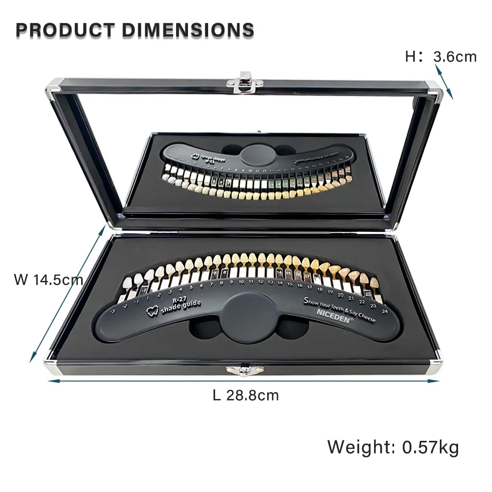 Premium 20/27 Colors 3D Lab Bleach Shade Guide Teeth Whitening Porcelain Comparator Toothguide Clinic Colorimetric Plate