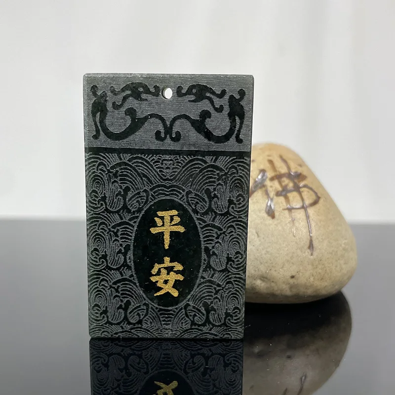 Supply Kuaishou Live Room Supply Natural a Cargo Hotian Jade Pendant Xinjiang Gray Jade Tranquility and Peace Plate Pendant