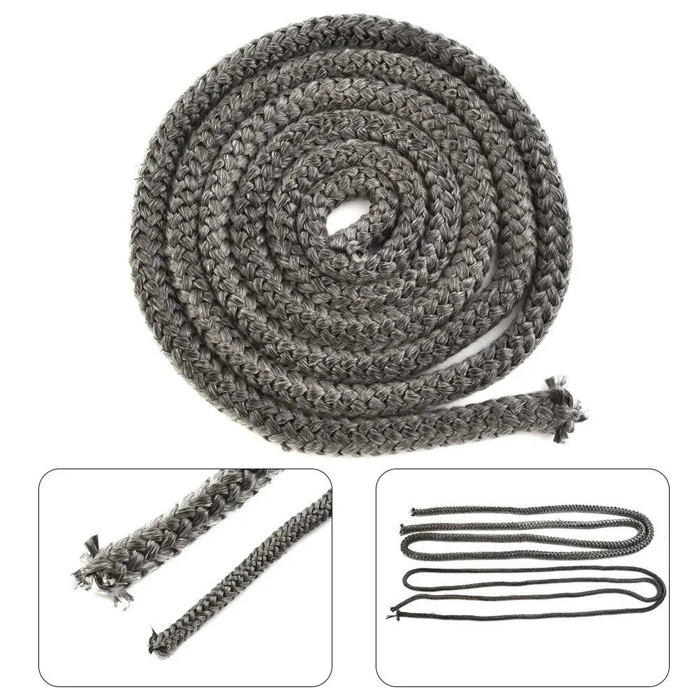 10mm Fireplace Sealing Rope Wood Burning Stove Door Self-Adhesive Fiberglass Sealing Cord Replacement  Black Gasket Tape