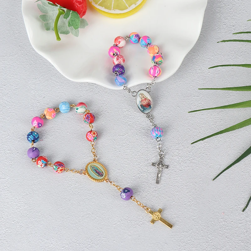 Rosary Bead Bracelet Catholic Pendant Virgin Mary Christian Religious Jewelry Christian Catholic Religious Jewelry Gift Chime