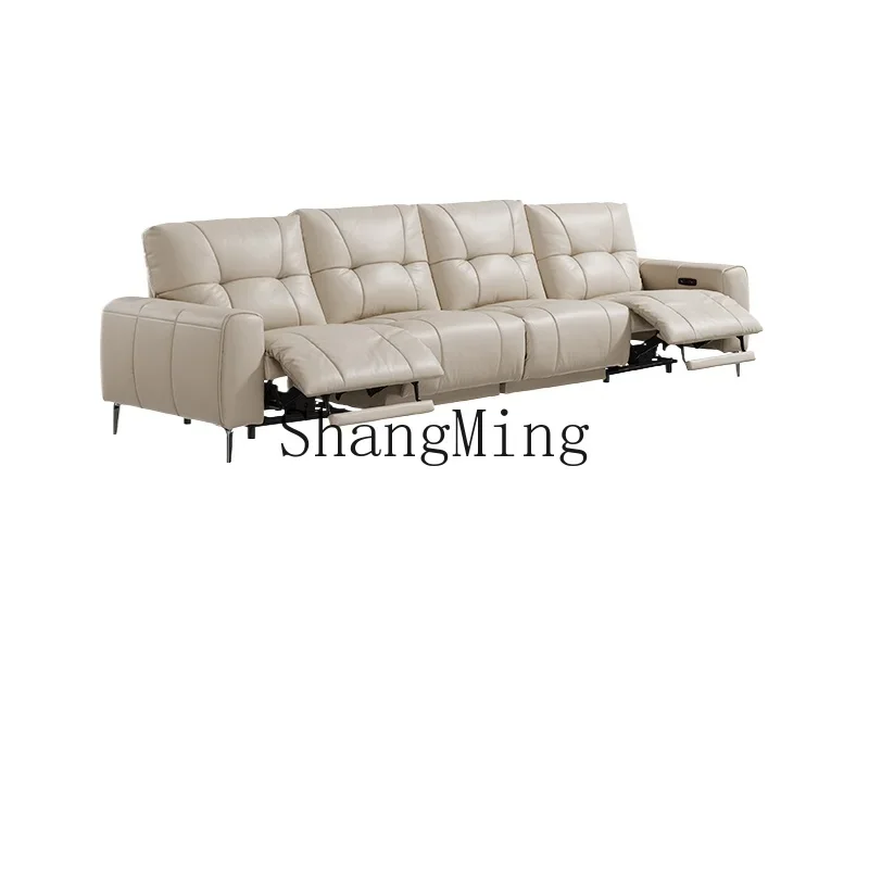 ZZJ high-value smart sofa medium-sized living room room retro leather zero against the wall comfortable electric function sofa