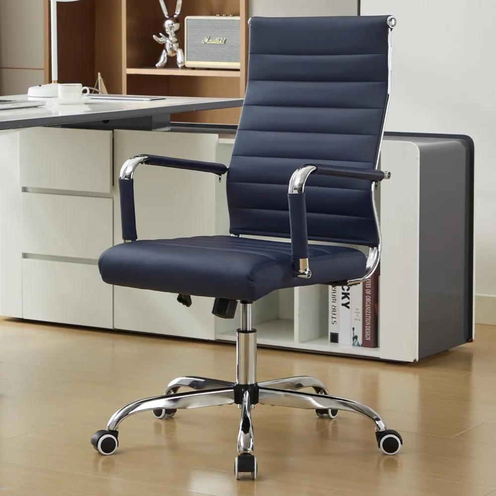 

Office Desk Chair Leather, Conference Room Chairs with Wheels, Modern Executive Computer Guest Chairs with Arms.