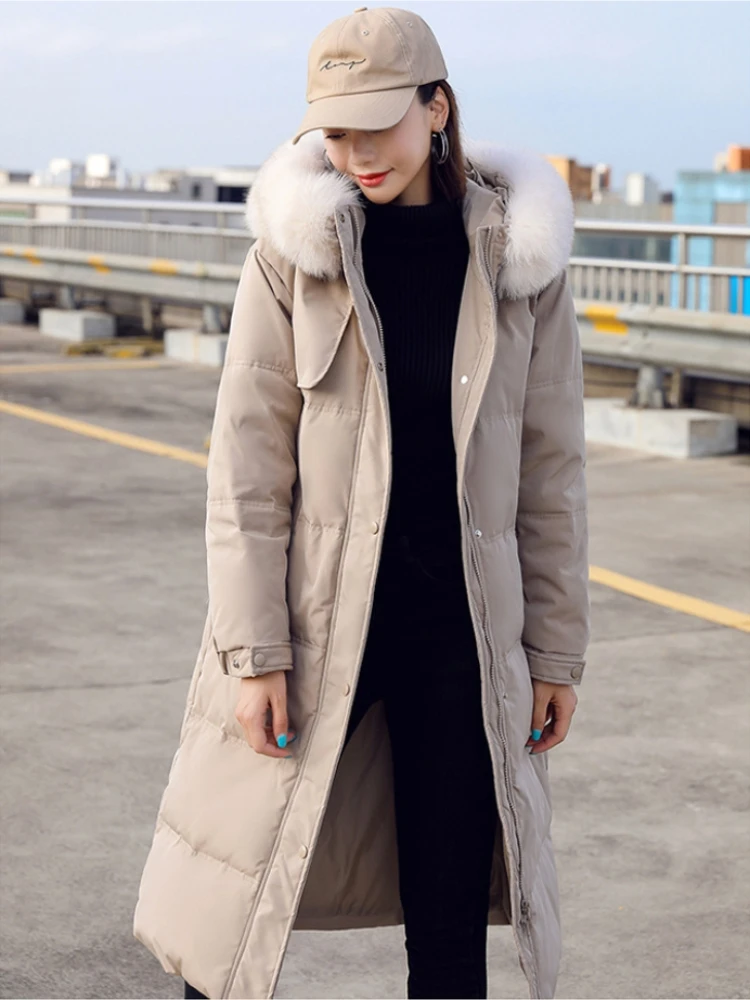 Belt Hooded Pockets Casual Cotton Thick Parkas Winter Warm Down Coats Korean Style Office Lady Clothes Autumn Jacket For Women