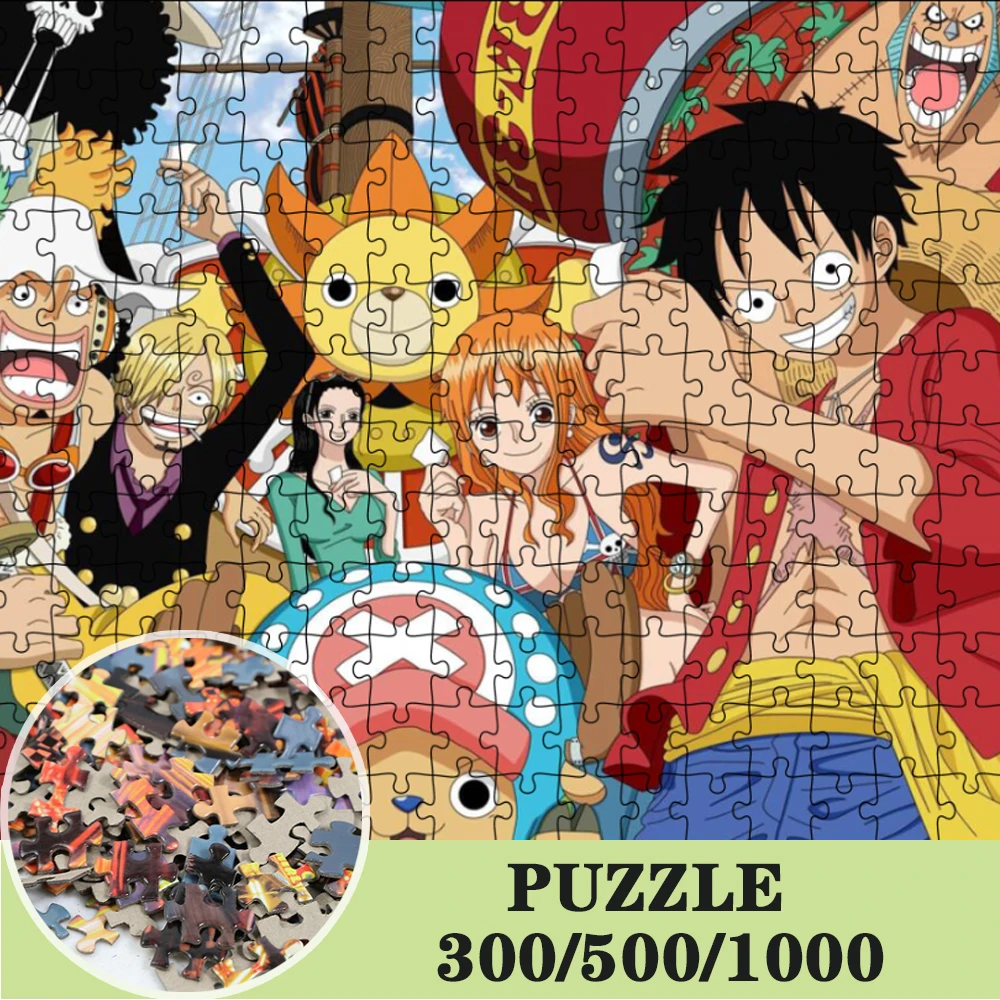 108/200/300/500/1000Pcs Japanese Anime Jigsaw Paper Game One Piece Puzzles for Adults Children Educational Toys Collection Gifts
