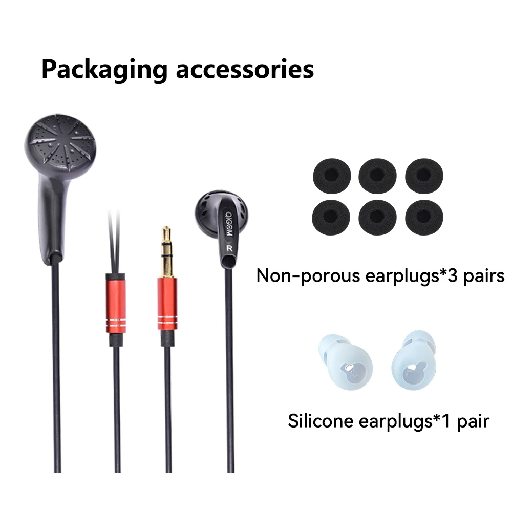 QIGOM MX500 Bass HIFI auriculares con cable auriculares de cabeza plana 109dB 32Ω 15,4 MM auriculares dinámicos 1% auriculares de distorsión