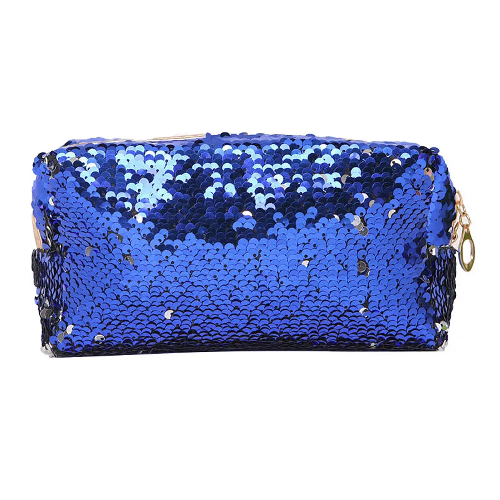 New Fashion Sequin Glitter Portable Cosmetic Bag Organizer Holder Small Makeup Travel Storage Beauty Wash Zipper Women Girl Box