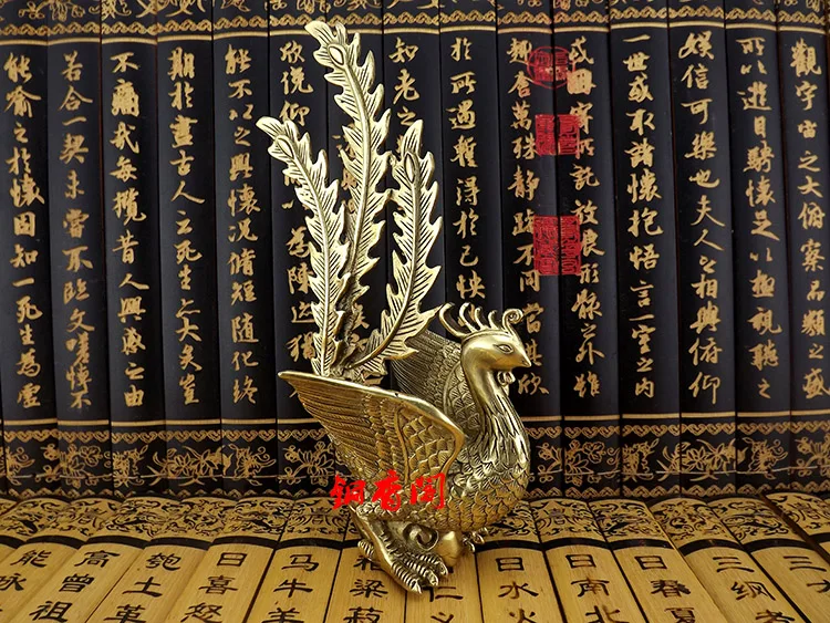 Pure copper Northern Four sided Divine Copper Vermilion Sparrow Living Room Desk Entrance Home Decoration Ornament Ornament