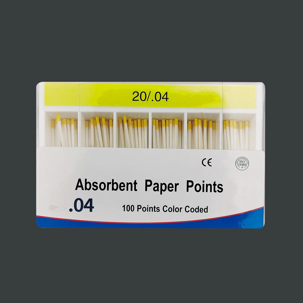 04 Taper Dental Absorbent Paper Points 20# 25# 30# 35# 40# Paper Points Pure Cotton Fiber Root Canal Absorption Dental Materials