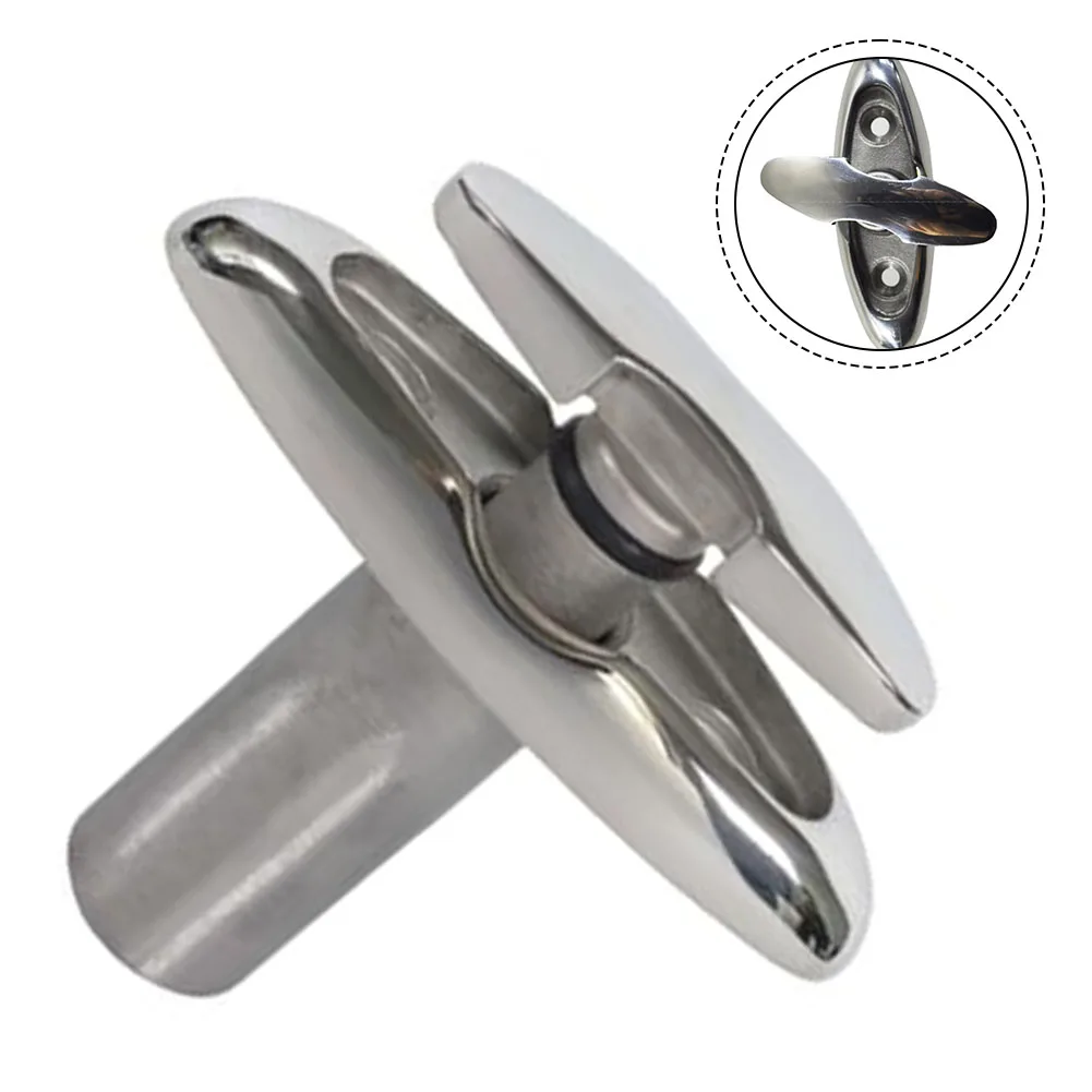 1pcs Sliver Marine Grade 316 Stainless Steel Pop-up Mini Cleat Hook Mooring 316 Yacht Boat Deck Replacement Car Accessories