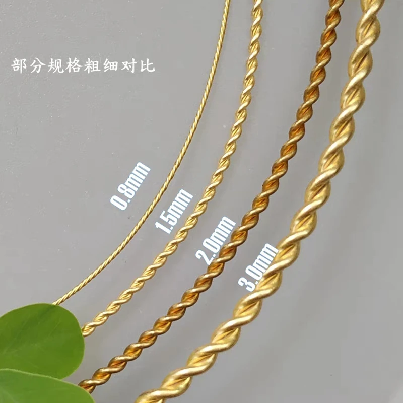 0.6mm to 3mm Half Hard Solid Raw Brass Textured Wrapping twisted Wire Gold Brass Wire for Jewelry Beading Craft Work DIY