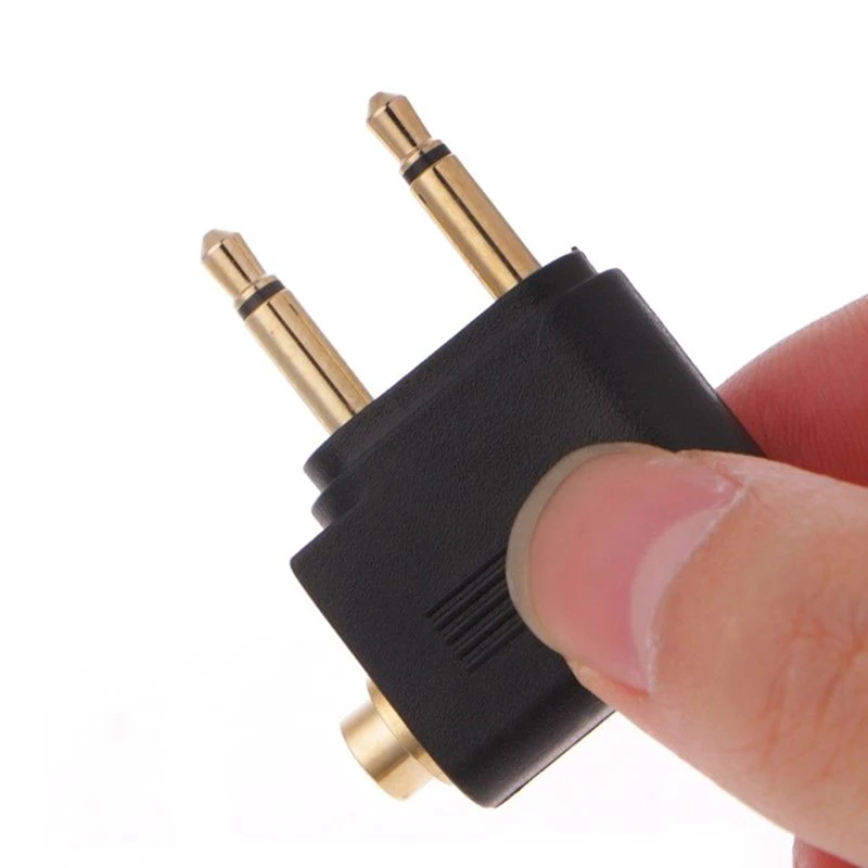 3.5mm Jack Audio Adapter for Airline Airplane Travel Earphone Headphone Part