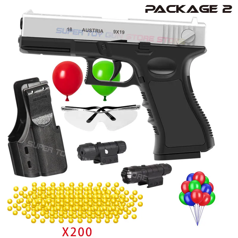 رصاصة ناعمة جديدة ومسدس Airsoft دليل G18 مسدس لعبة مجلة سفلية ليزر الرياضة في الهواء الطلق CS لعبة Kisd هدية #6