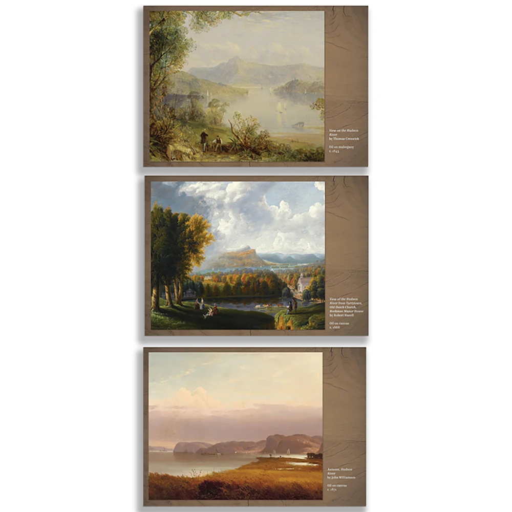 hudson river, hudson river landscape, view of the hudson river from Tarrytown, hudson school poster, exhibition poster
