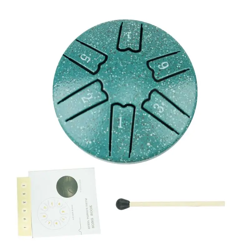 Tongue Drum 6 Note 3 Inches Ethereal Drum A-Key For Meditation Steel Drum Instrument Music Book And Mallet Included Handpan Drum