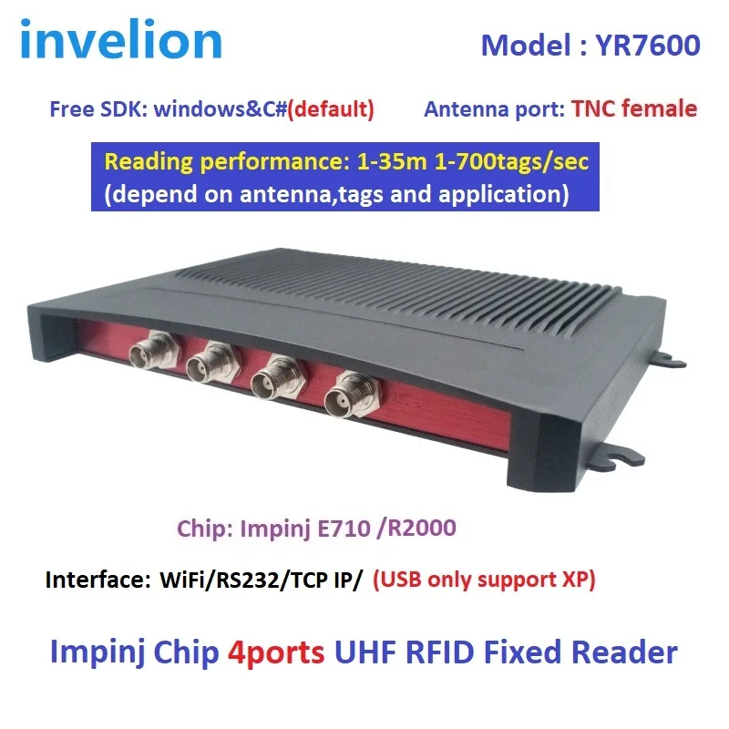 Imagem -06 - Chip Impinj E710 R2000 de Longo Alcance C++ c Leitor Fixo Java Sdk Uhf Rfid Epc Gen 6c 16 Portas Rfid Uhf Leitor