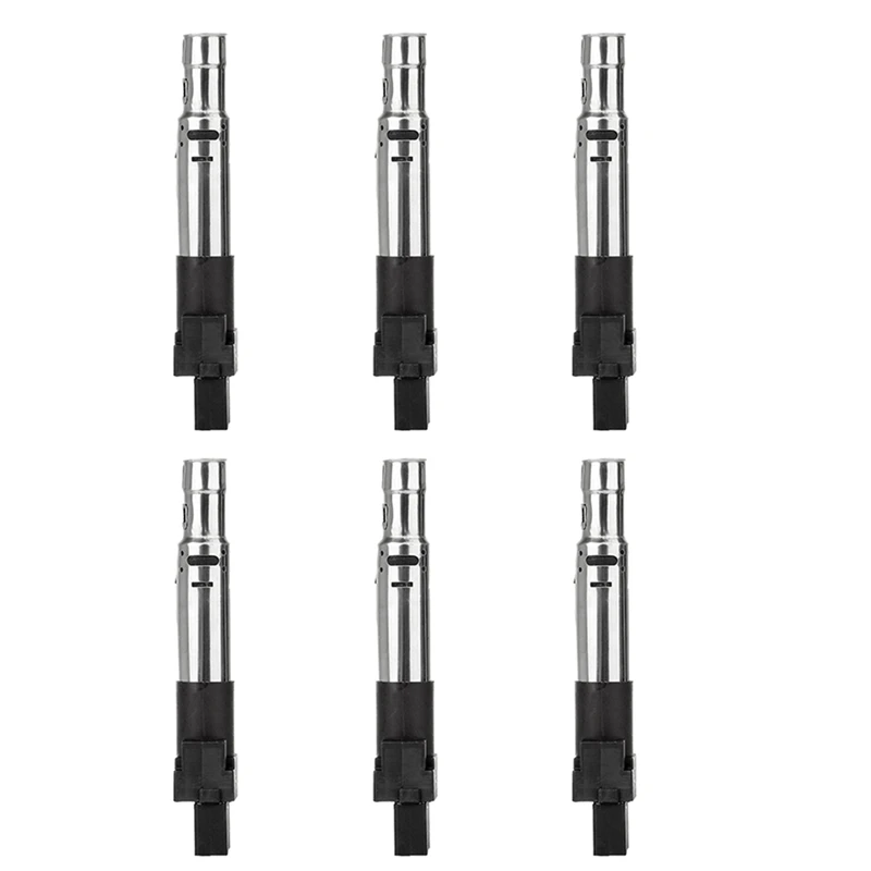 6 Pcs Ignition Coil Pack Parts For  A3 Q7 TT Porsche Cayenne Eos Passat R32 Touareg V6 3.2L 3.6L 022905715 022905100B