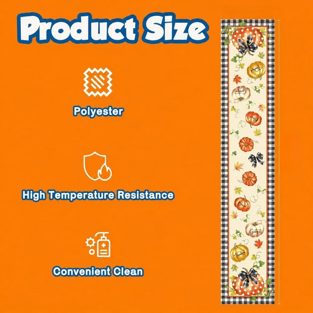 Thanksgiving Table Runner, Friendsgiving Party Centerpieces Supplies Essentials, Room Office Indoor Table Decor