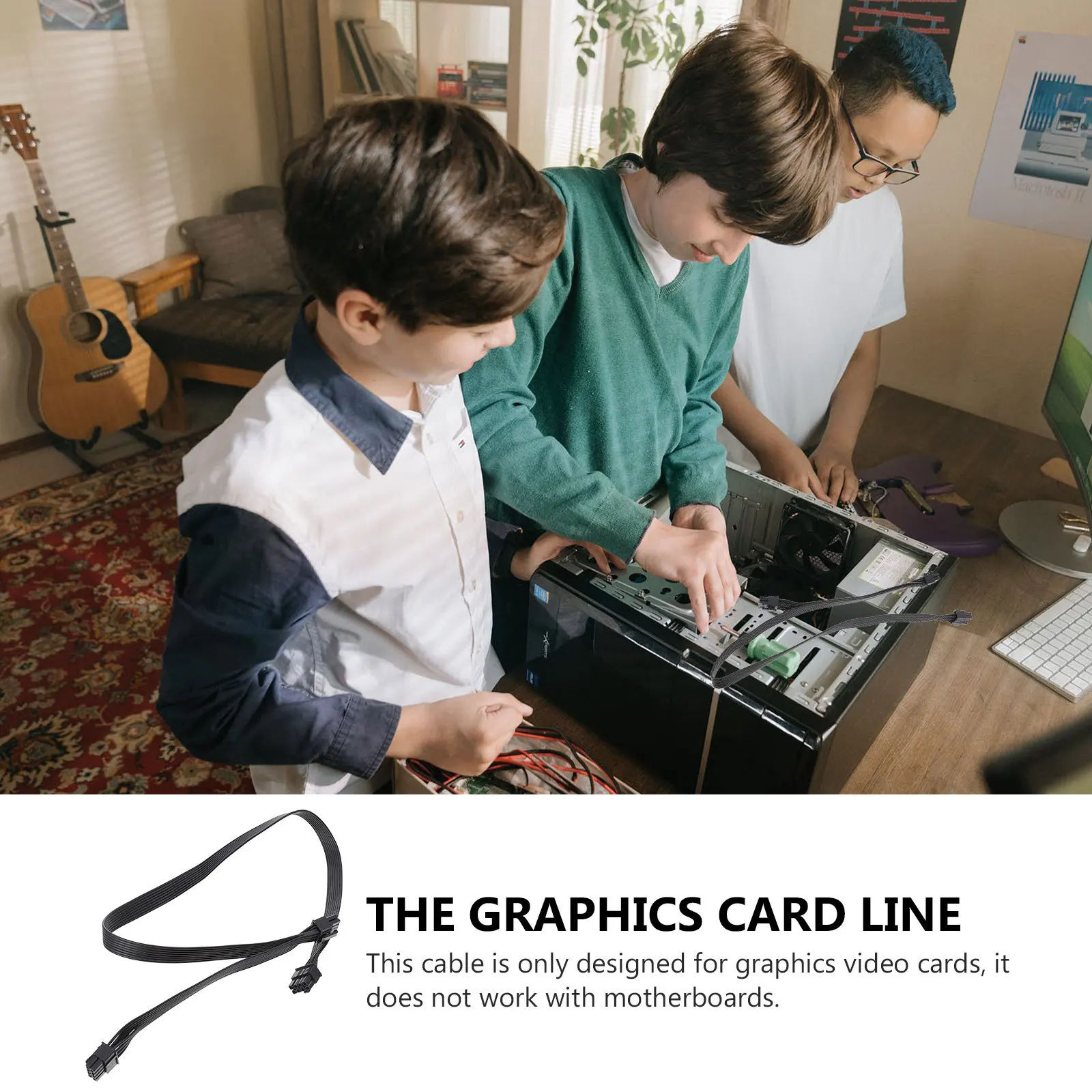 

8Pin Adapter For Graphics Cards Dual 8 (6+2) Pin Male Connector Splitter Converter Computer Supply Extension Cord Compatible