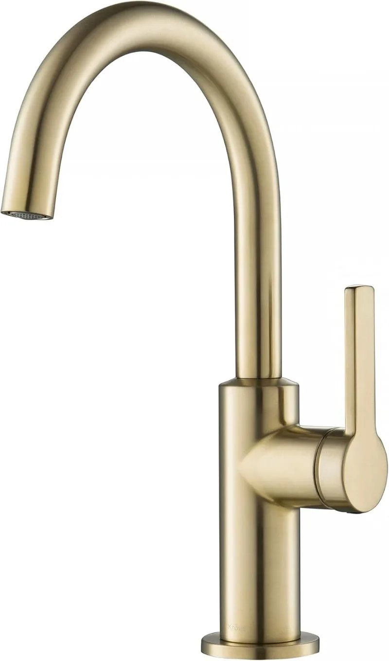 Torneira de bar de cozinha com alça única em bronze champanhe antigo sem manchas, KPF-2822SFACB